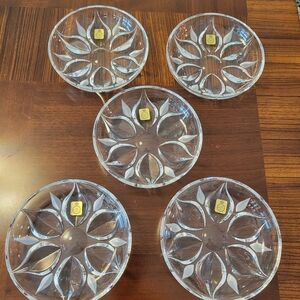 Vintage BLEIKRISTALL W.GERMANY Crystal Dessert Bowls - Set of 5 (Clear)